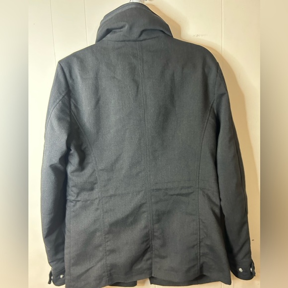 ZARA Man, Size M, black rain jacket, thick/heavy, full front zip, hidden hood - Picture 7 of 14